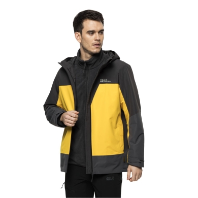 Jack Wolfskin Winter Jacket 3in1 DNA Tundra (very warm, windproof and waterproof) yellow/black Men